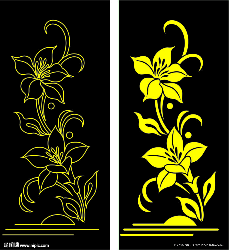 百合花艺术图案图片