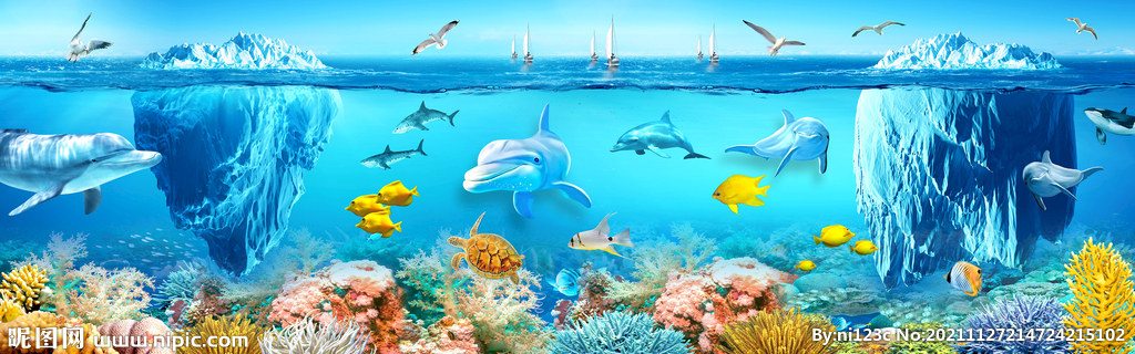 海底世界水族馆主题空间全屋背景