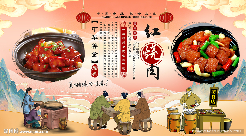 红烧肉背景墙