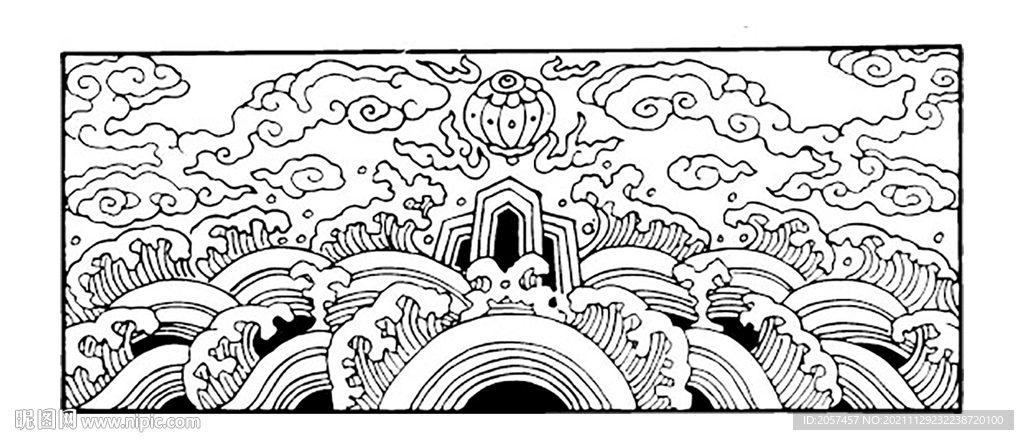 传统云纹水纹