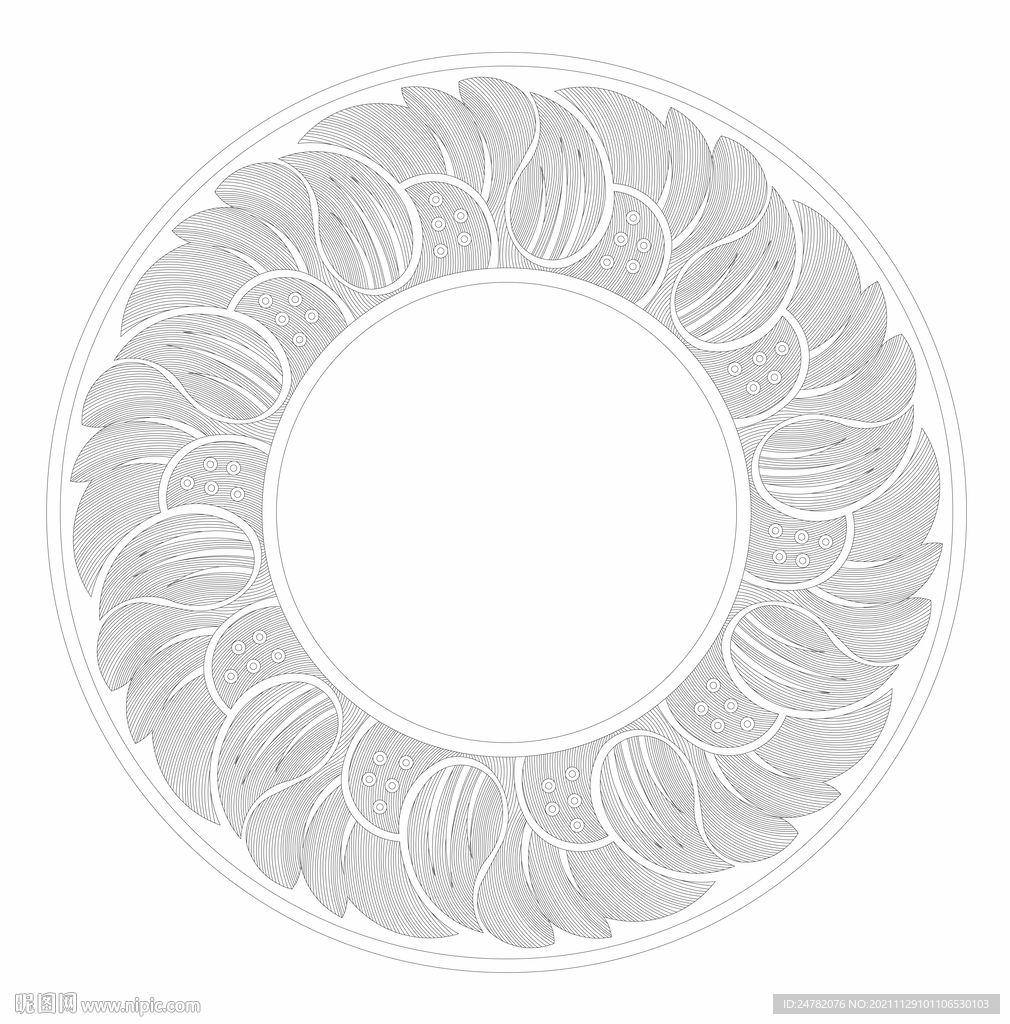 抽象莲花圆环