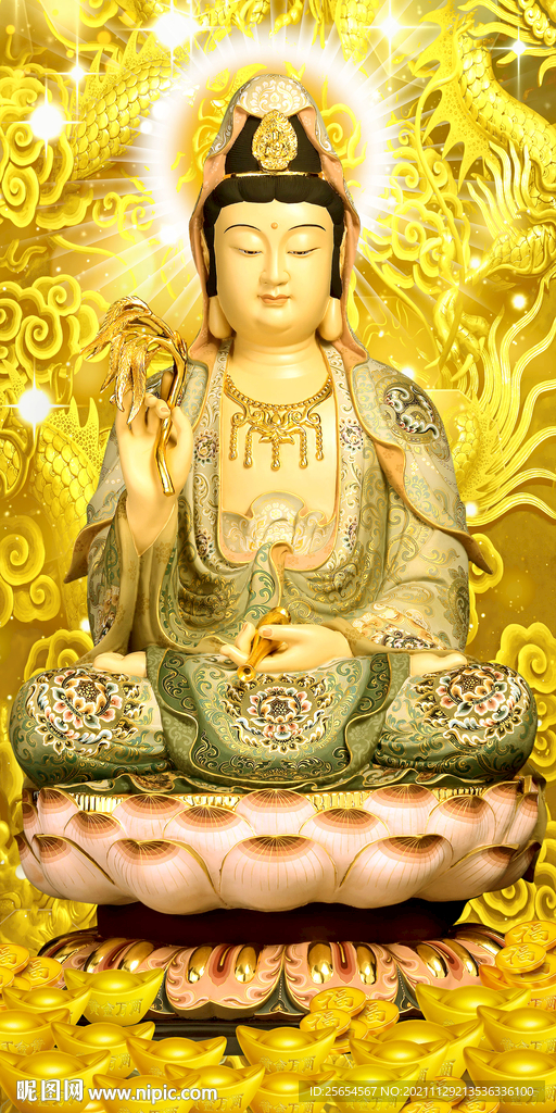 观音金身3D玄关