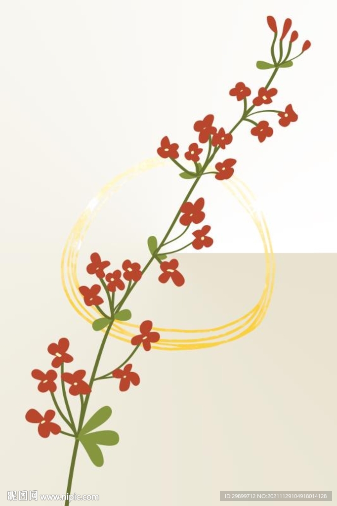 红色花朵装饰画