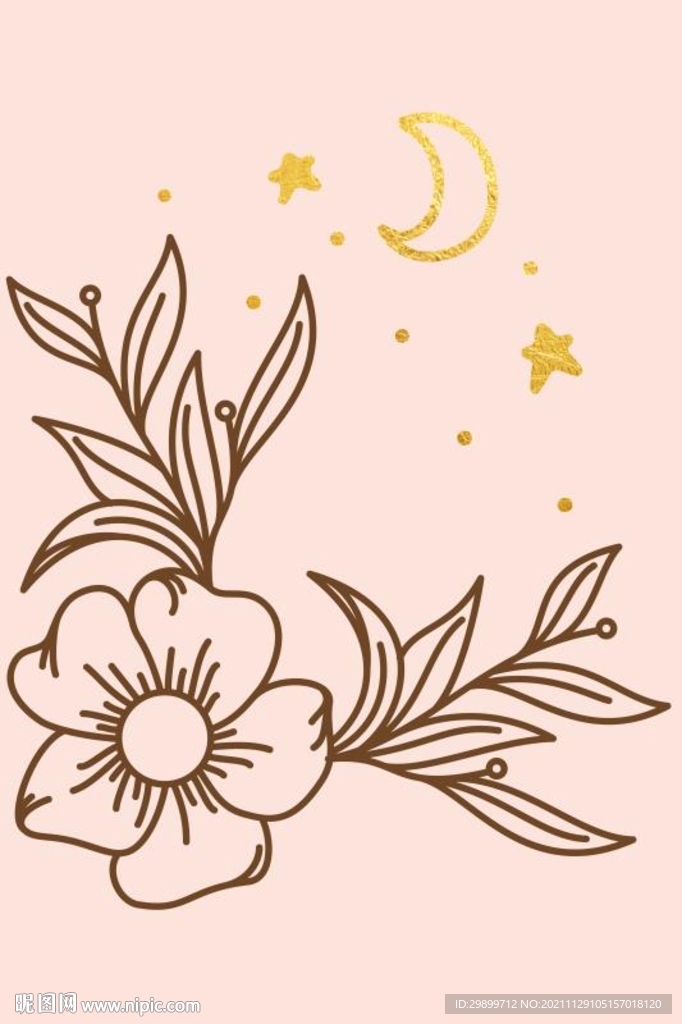 桃花线条图片
