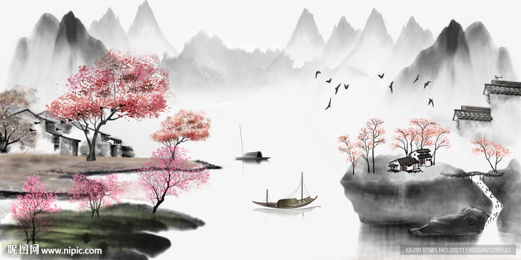 新中式意境水墨山水