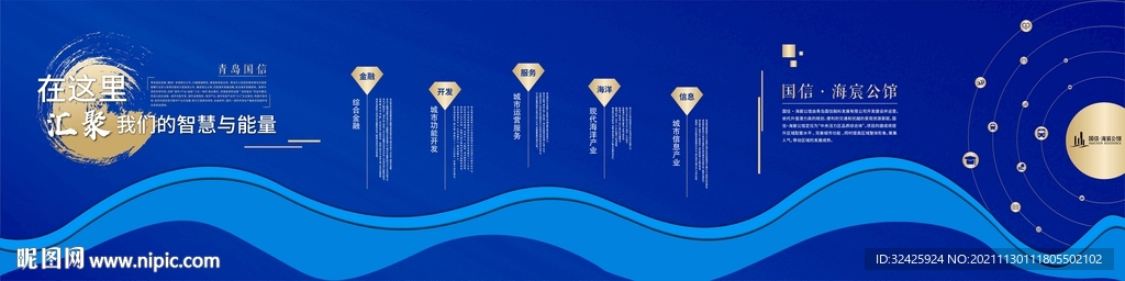 蓝色海洋展板