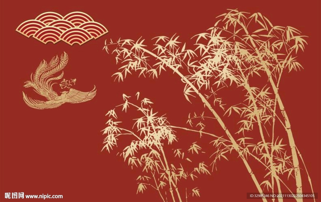 中国红中式大红色背景墙图片