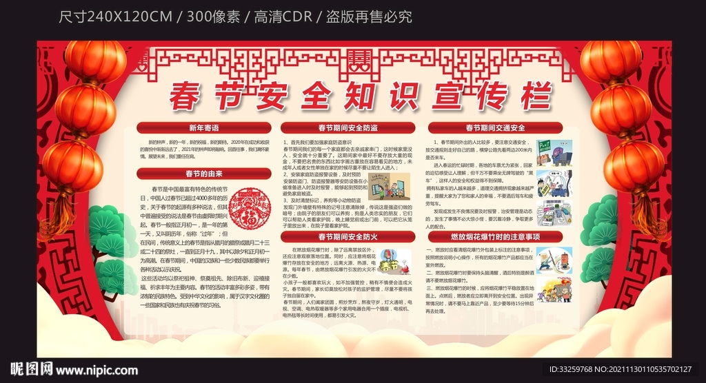 春节安全知识宣传栏