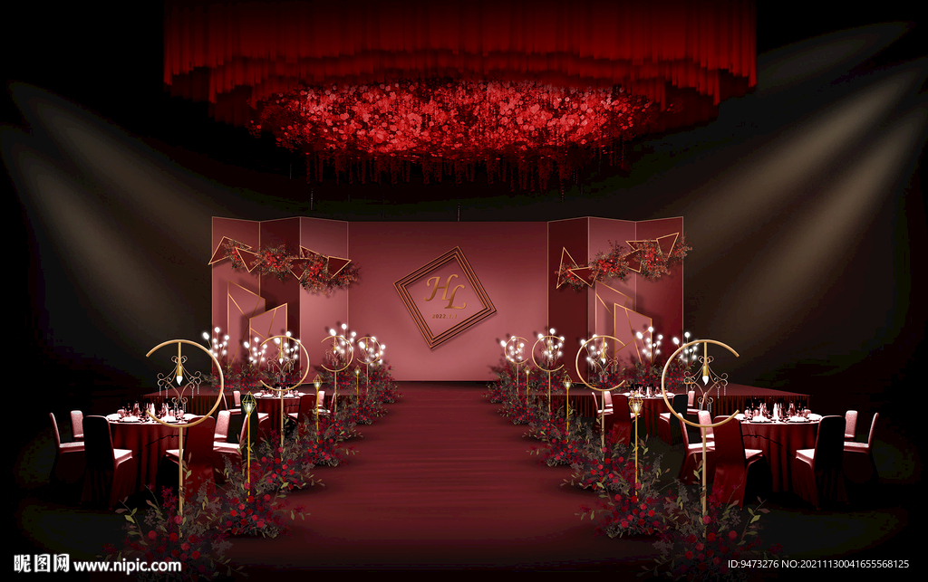 红色婚礼仪式区