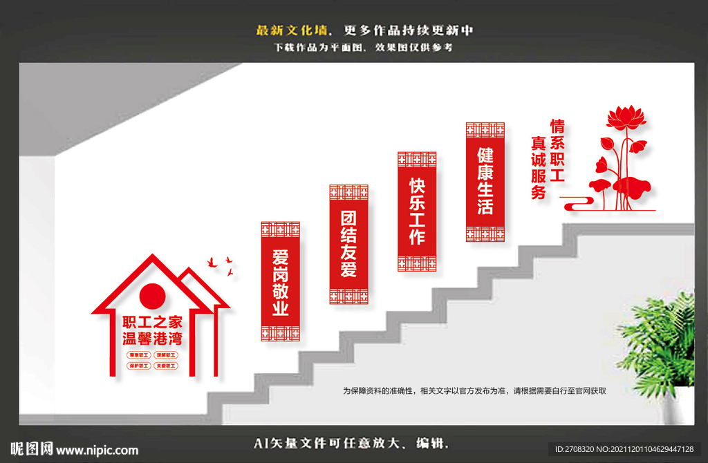 职工之家楼梯文化墙