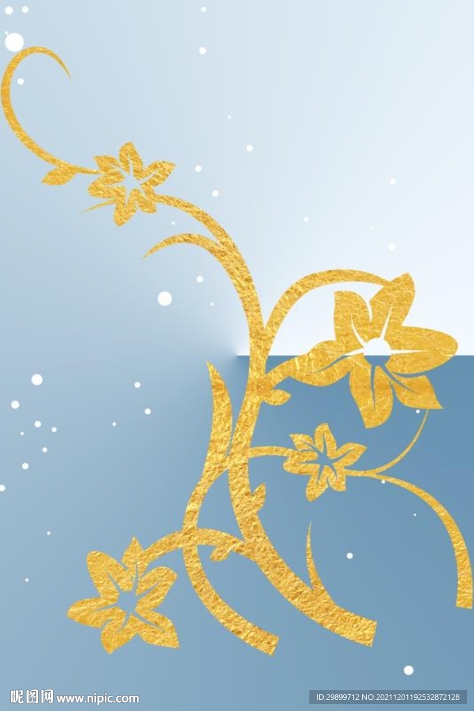 金色花卉装饰画