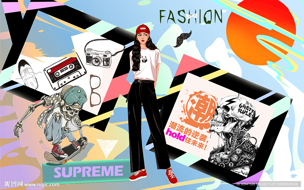 潮牌服装店背景墙