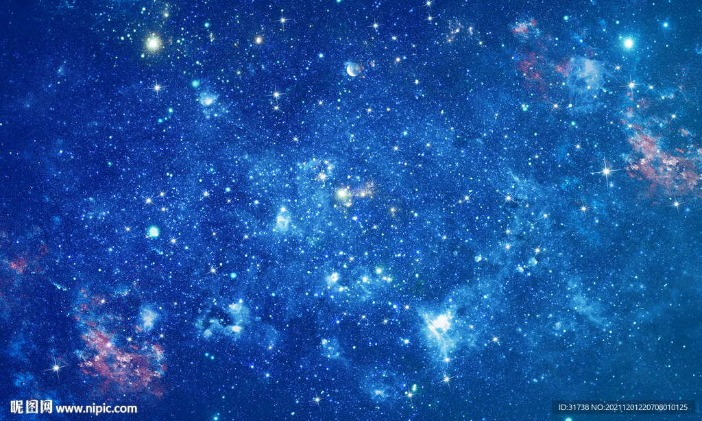 蓝色宇宙星空背景墙