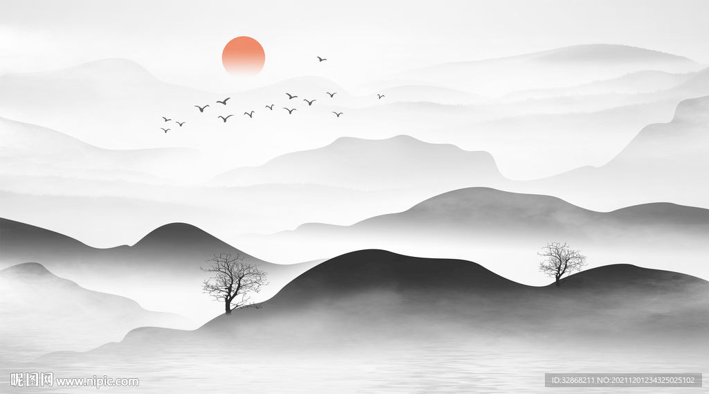 水墨山水画
