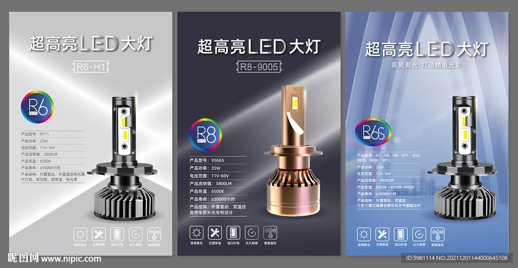LED车大灯宣传图