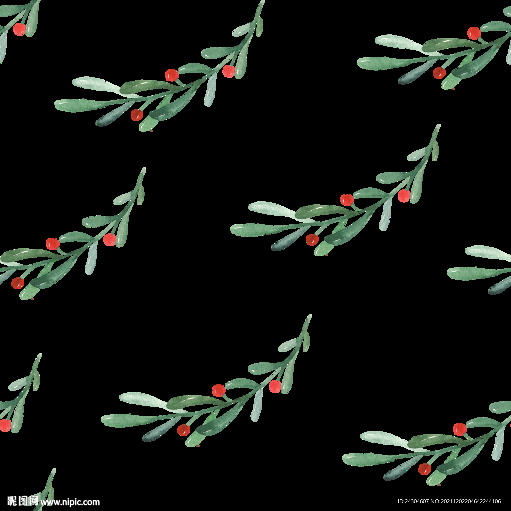 手绘植物叶子印花拼图