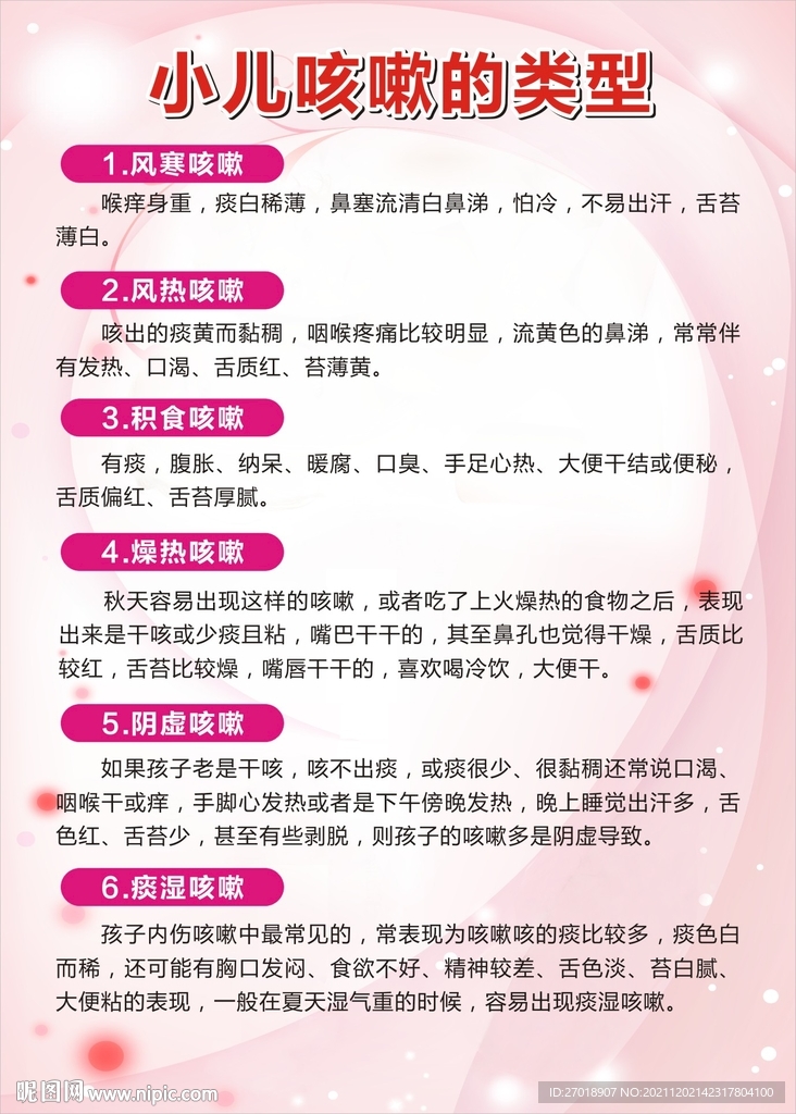 小儿咳嗽类型