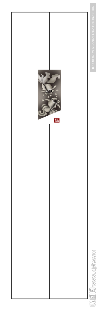 高清分层透明底平开门玻璃打印图