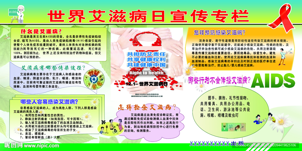 世界艾滋病日宣传板报
