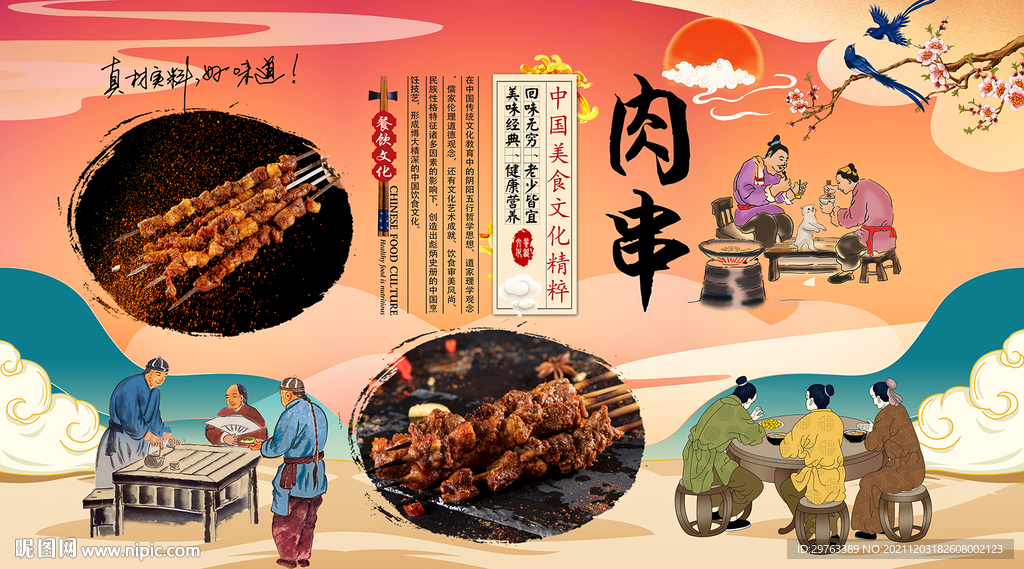 肉串背景墙