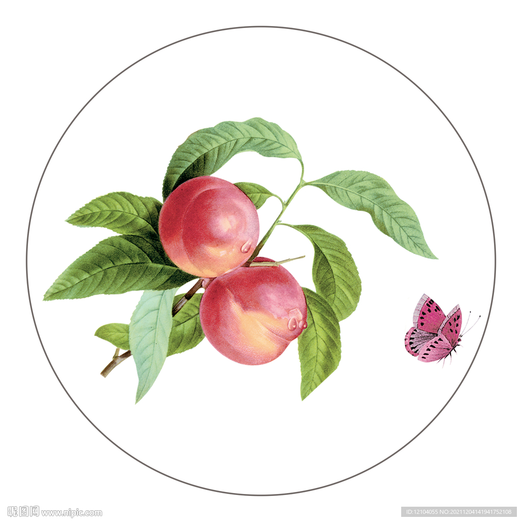 水果桃子复古水果