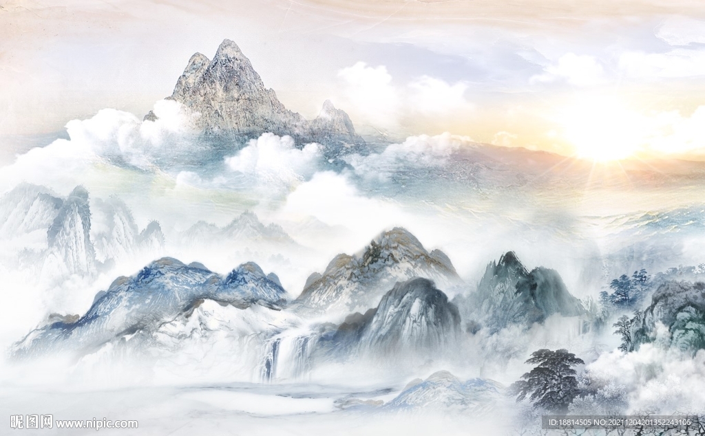 气势磅礴新中式背景墙