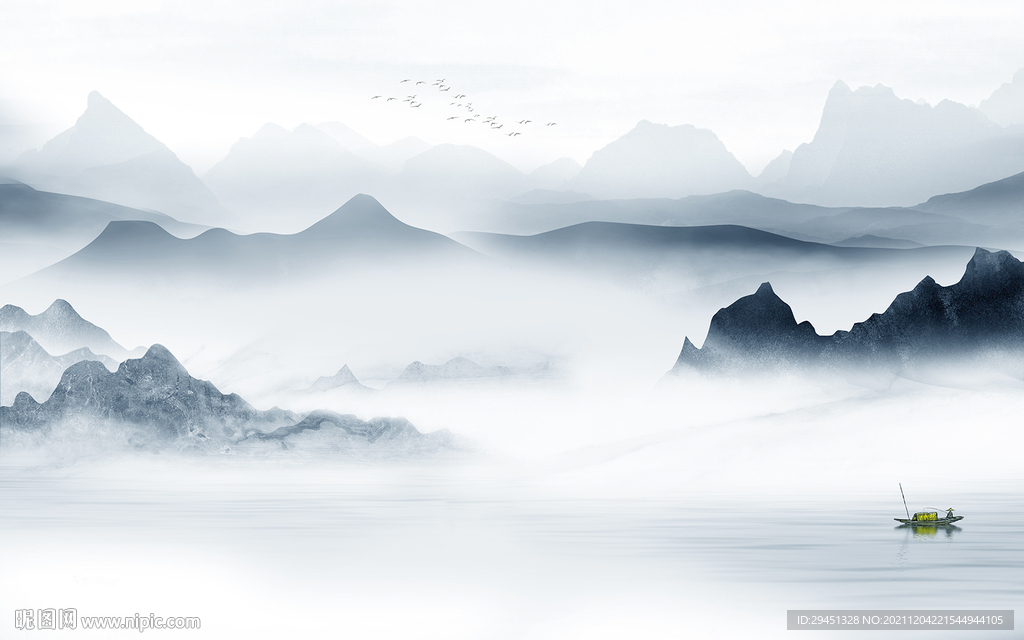 爆款山水高清背景 tif分层