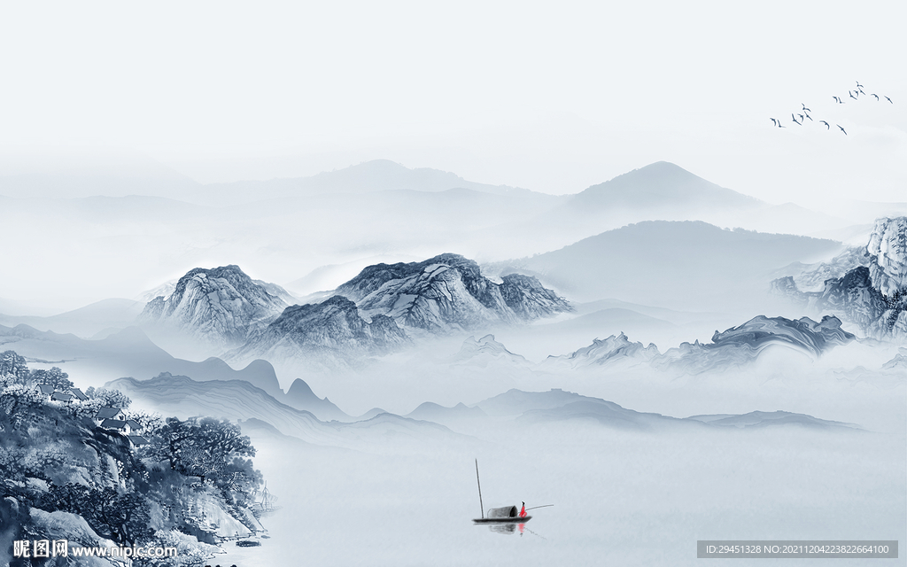 高档 山水高清背景 tif分层