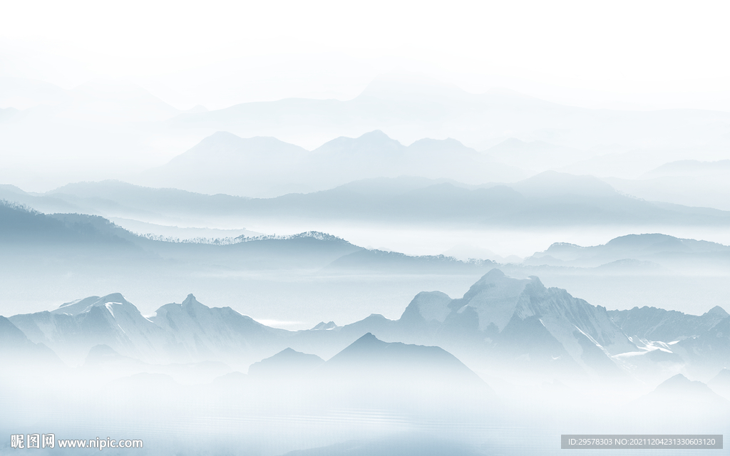 高档 新意境山水画 TIF分层