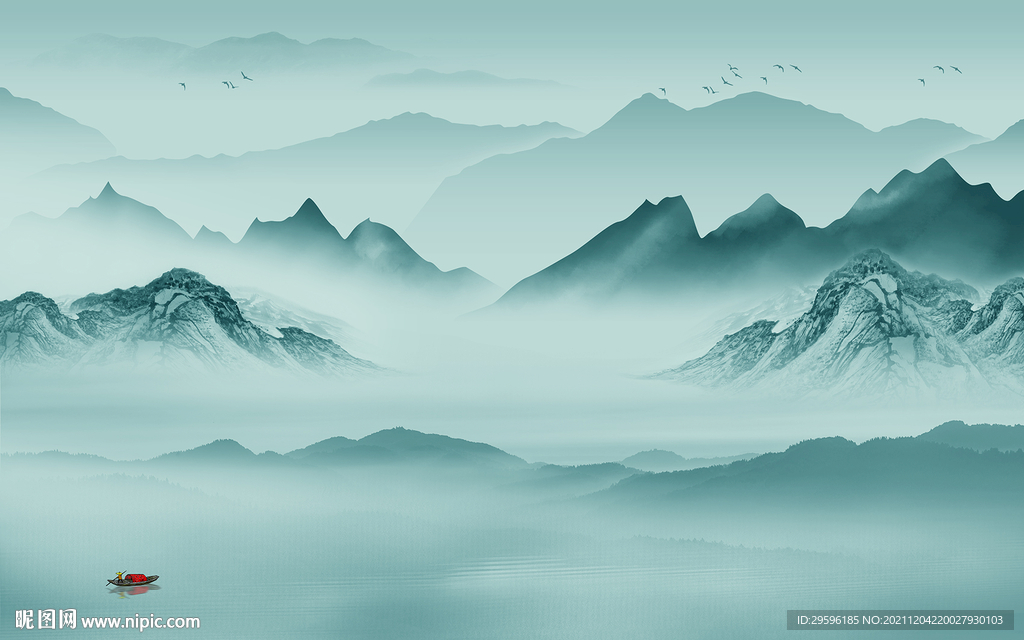 中式 客厅爆款山水 TIF文件