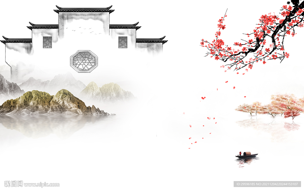 徽派客厅爆款山水 TIF文件