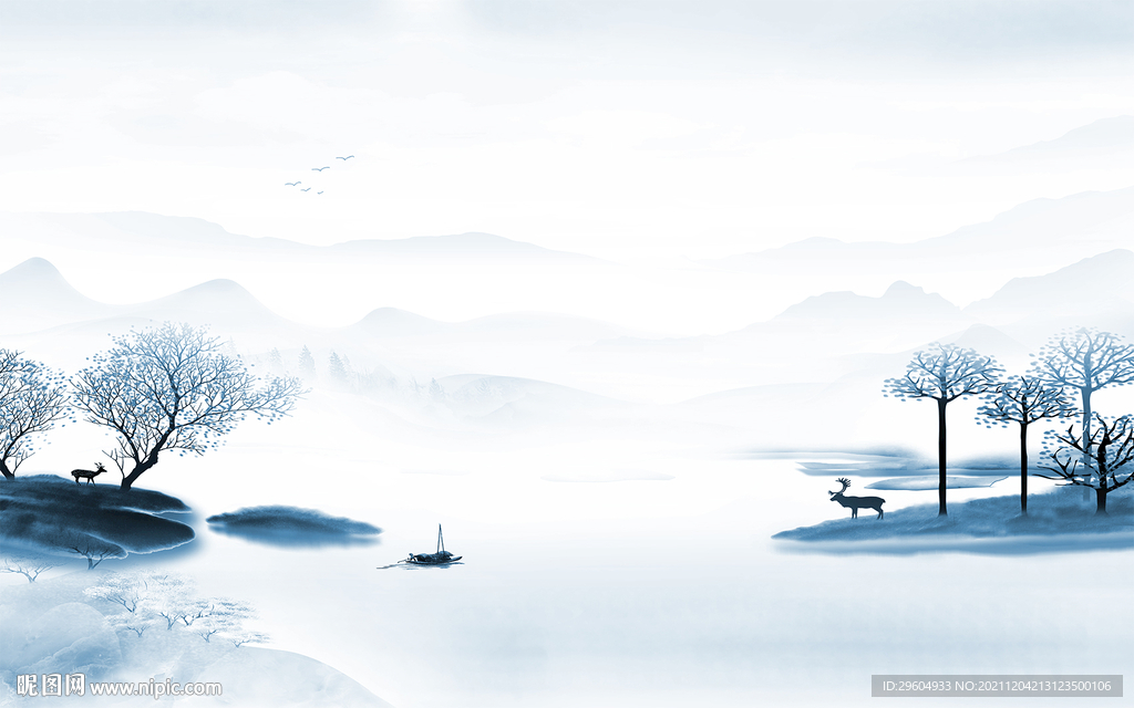 人气 高档山水背景 tif分层