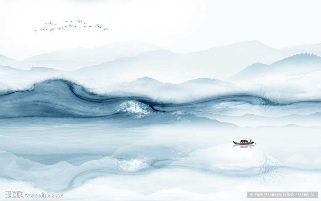 意境高档山水背景 tif分层