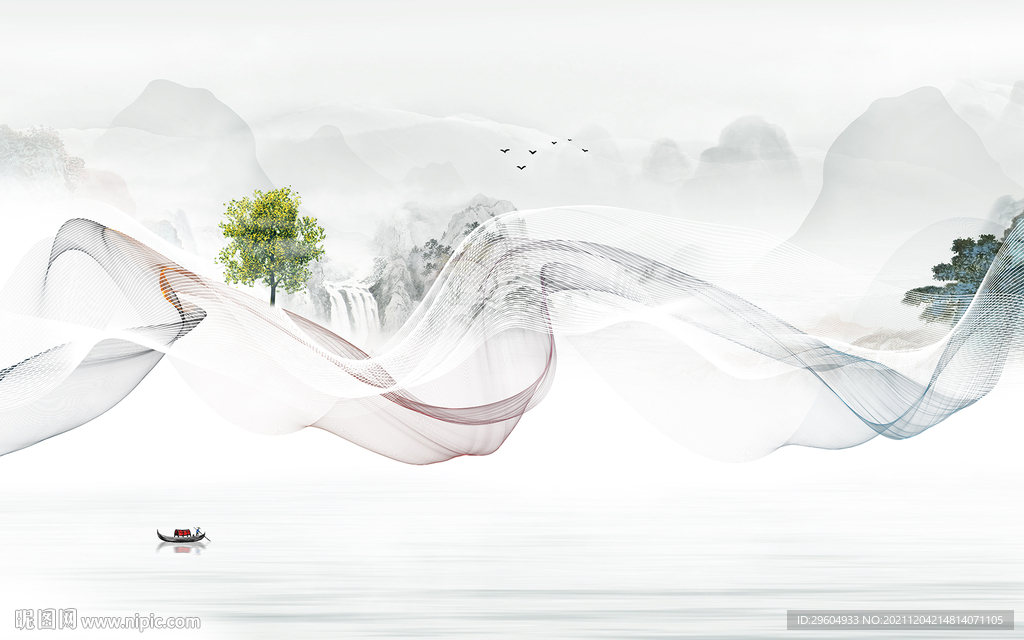 高清 高档山水背景 tif分层