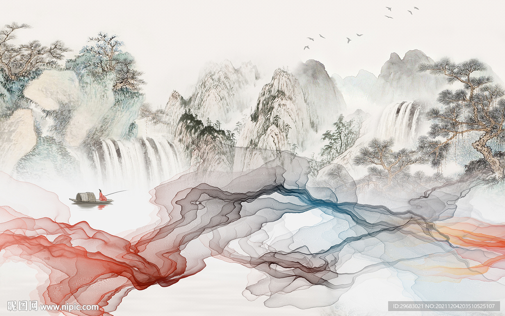 古风意境客厅山水 TIF文件