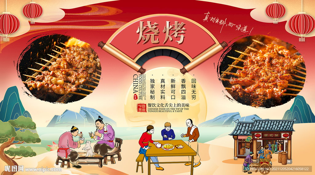 烧烤背景墙