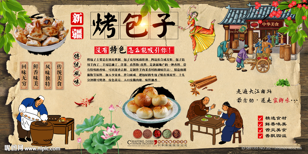 烤包子背景墙