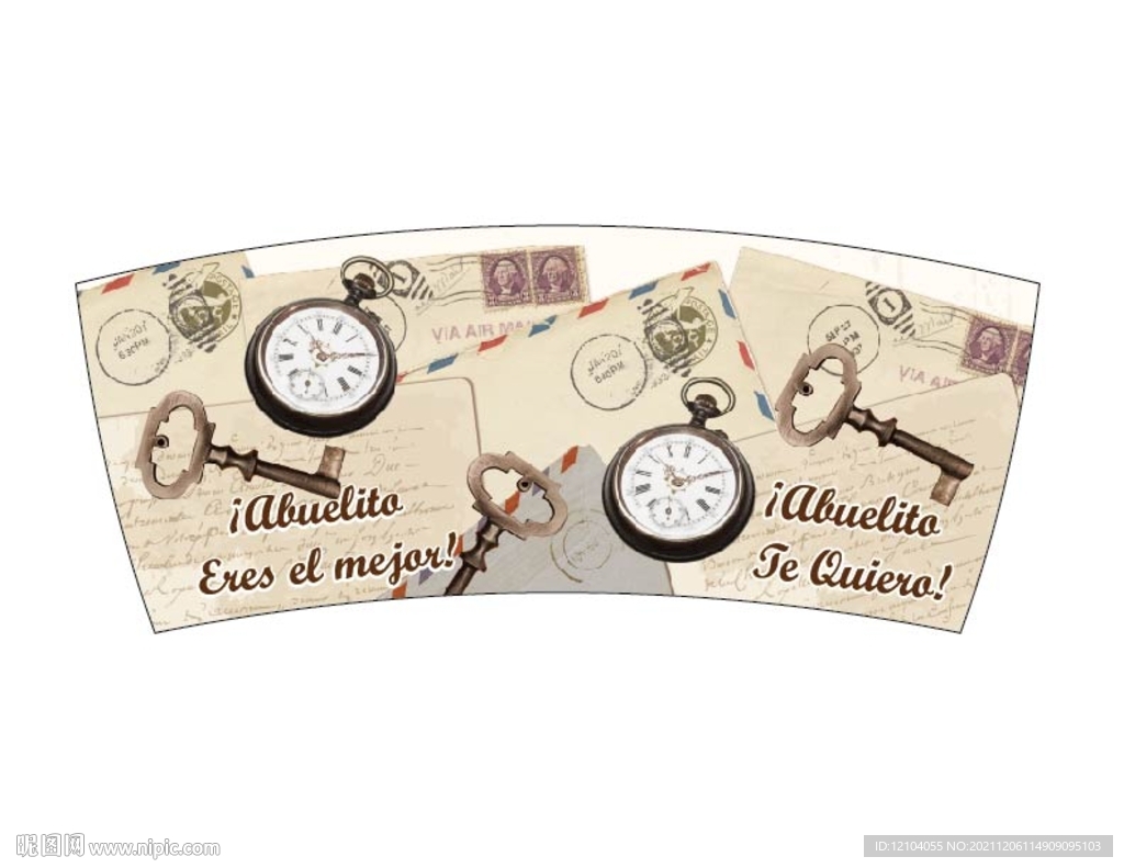 爷爷花纸陶瓷杯子