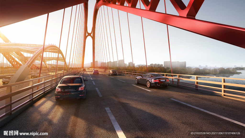 桥梁效果图黄昏