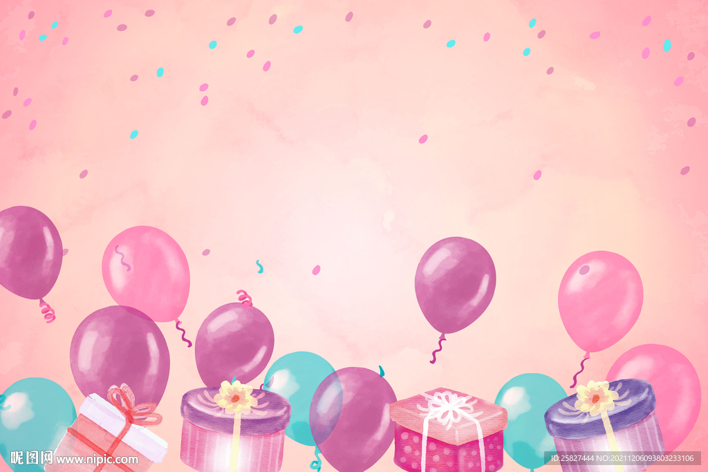 儿童生日会气球装饰礼物派对场景