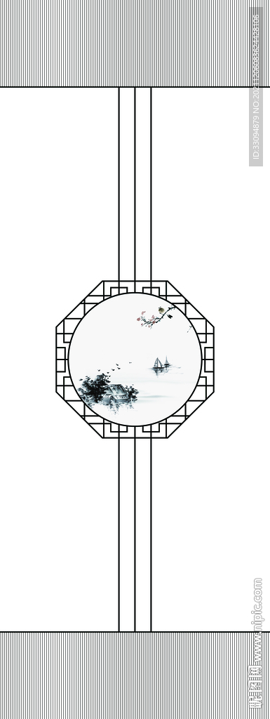 高清分层透明底平开门打印图