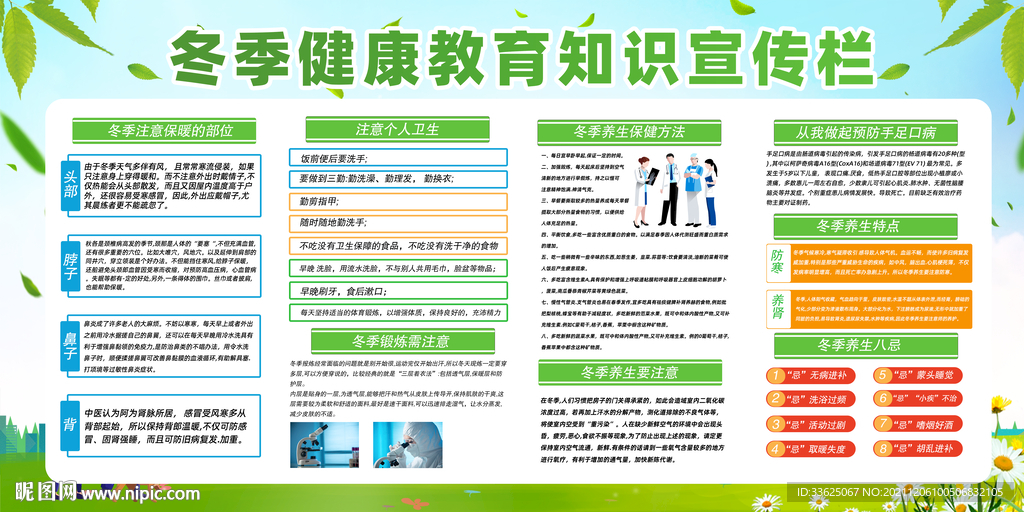 冬季健康知识教育展板