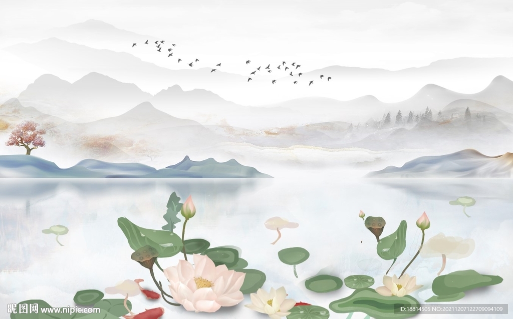 新中式电视背景墙