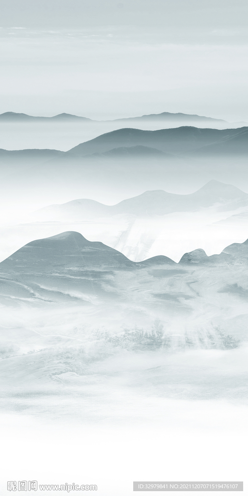 中国风玄关山水 TIF分层画 