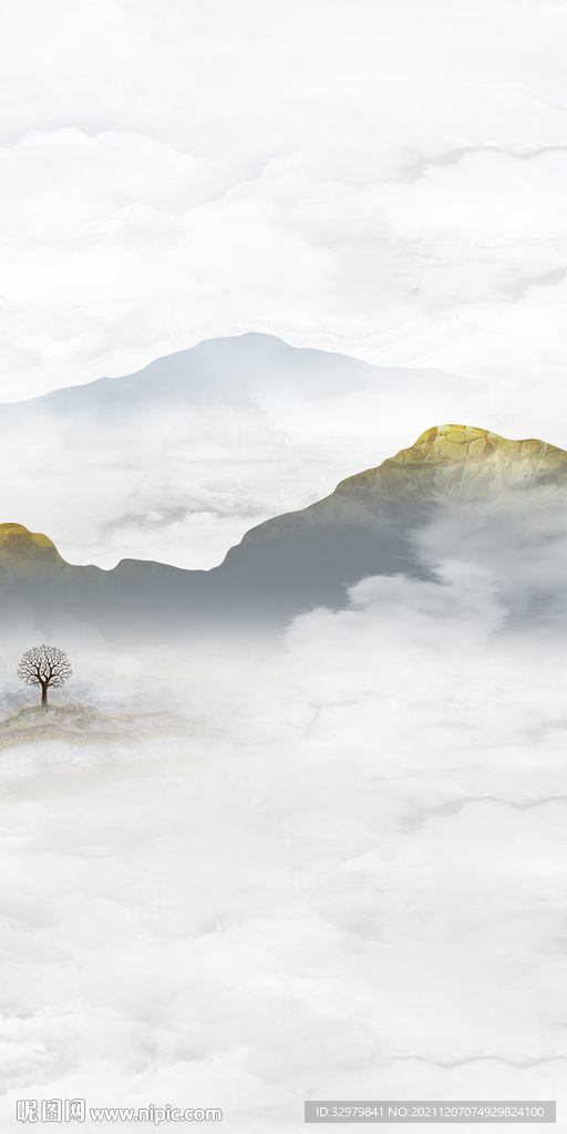 别墅高清画山水图 TIF分层