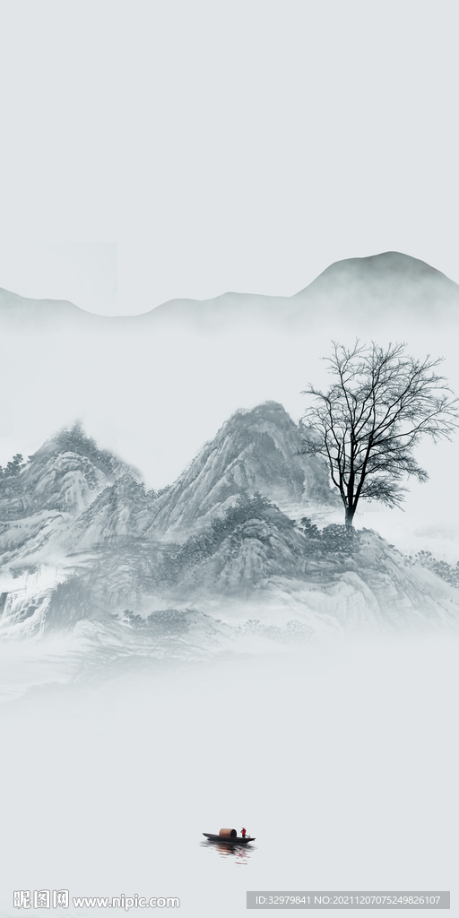 玄关 高清画山水图 TIF分层