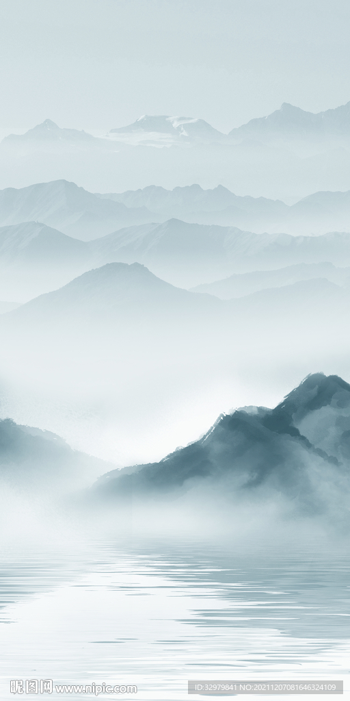 意境高清画山水图 TIF分层