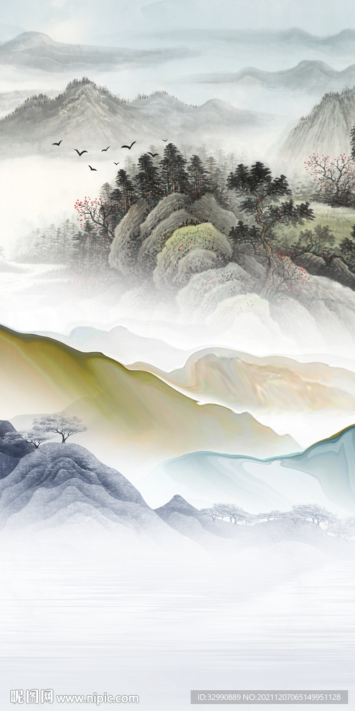 高档最新玄关山水 TIF分层