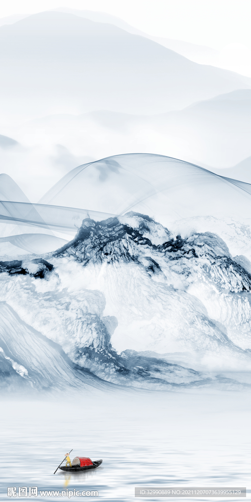 新中式最新玄关山水 TIF分层