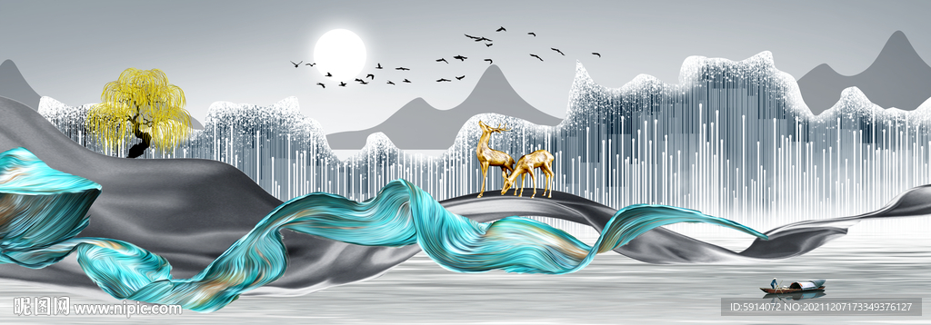 晶瓷画 抽象画 新中式